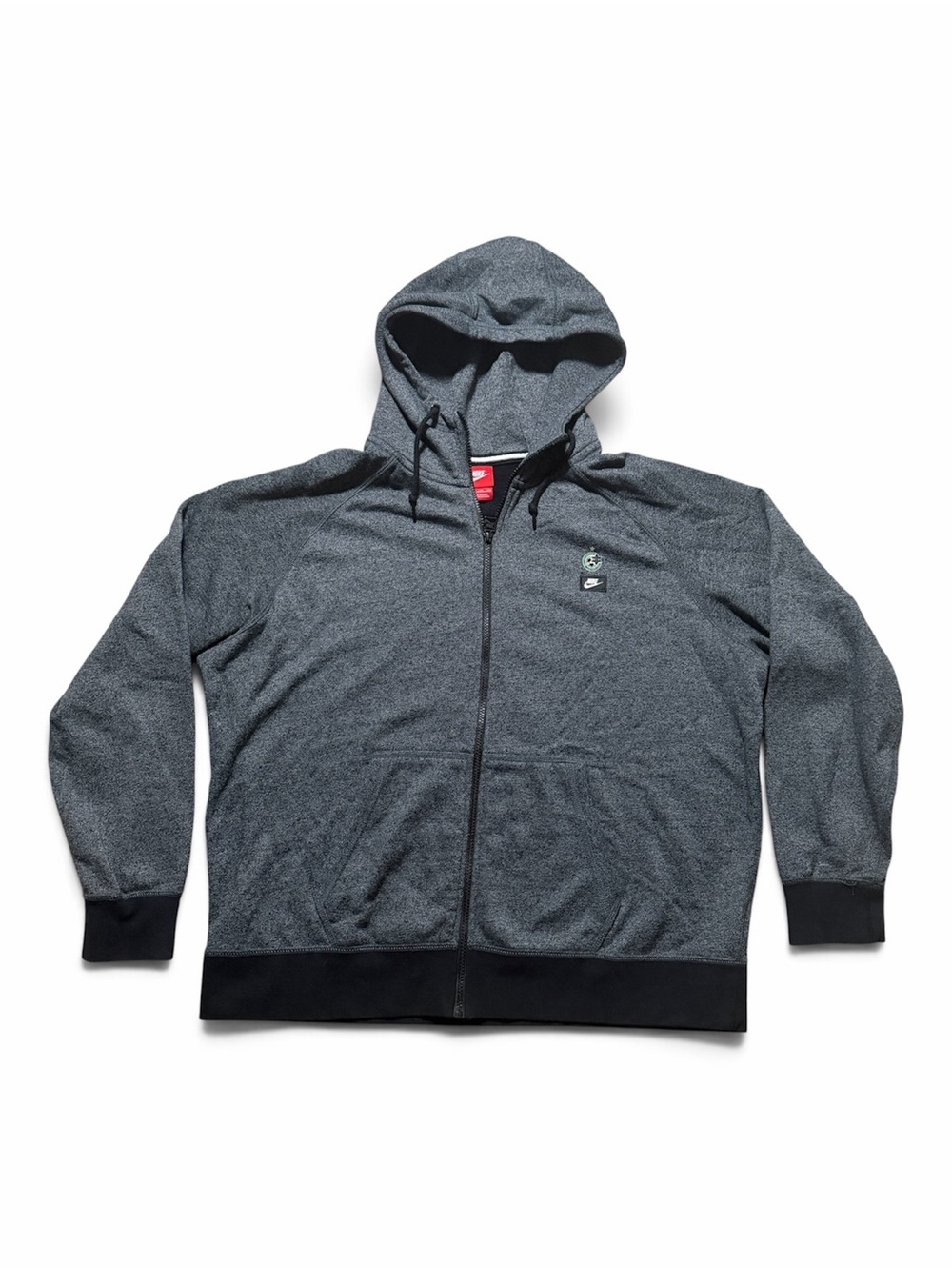 Nike Men’s XXL Maccabi Haifa Israel Full Zip Gray Black French Terry Hoodie Logo